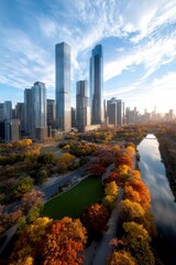 Obraz premium Urban Autumn Serenity