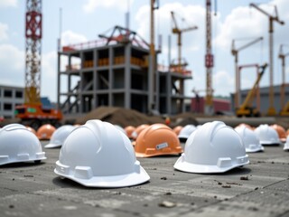 Construction Site Hard Hats Safety Gear Building Project
