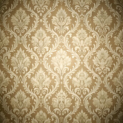 Elegant Vintage Floral Wallpaper Pattern. Classic Damask Design