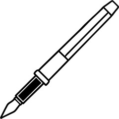 Fountain Pen Line Art Vector Design