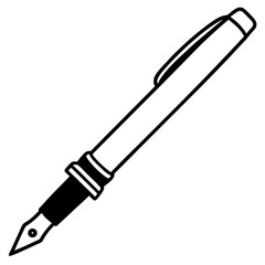 Fountain Pen Line Art Vector Design