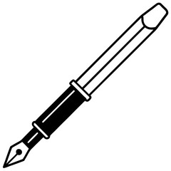 Fountain Pen Line Art Vector Design