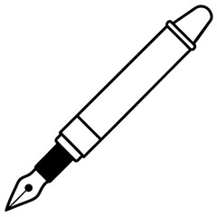 Fountain Pen Line Art Vector Design