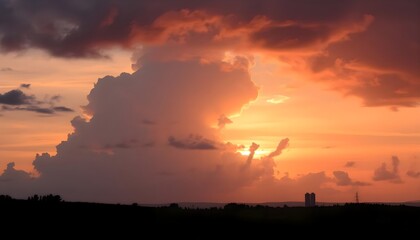 Obraz premium sunset over the city