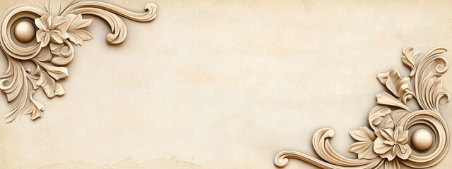 Elegant and stylish vintage banner design with retro elements, featuring pastel tones