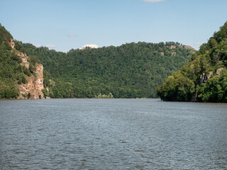 Southern Urals, Bashkortostan, Nugush reservoir at the confluence of the Nugush River.