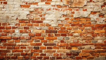 Obraz premium Rustic Weathered Brick Wall Texture Background with Uneven Mortar
