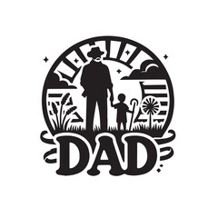 Dad Svg silhouette vector design