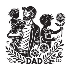 Dad Svg silhouette vector design