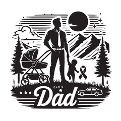 Dad Svg silhouette vector design