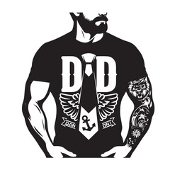 Dad Svg silhouette vector design