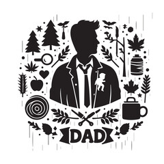 Dad Svg silhouette vector design