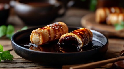 Delicious Asian Spring Rolls with Sweet Sauce