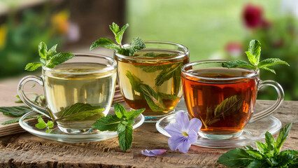 Refreshing Herbal Teas Infused with Fresh Mint and Delicate Flowers