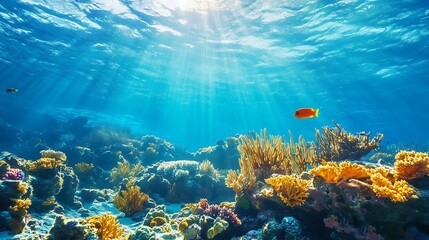 Fototapeta premium Vibrant Coral Reef Underwater Scene