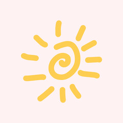 Fototapeta premium cute yellow sun simple design vector