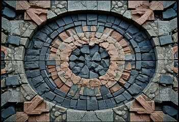 Fototapeta premium Elegant Graphic Layered stone textures creating a kaleidoscopic effect.