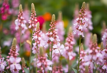 Obraz premium Picture Fragrant garden with stocks.