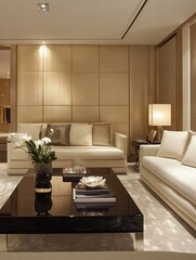 Fototapeta premium Elegant Living Room Interior Design with Modern Furniture