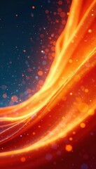 Obraz premium Abstract orange and white light waves flow dynamically, creating a vibrant energy , power, illustration