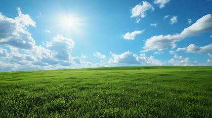 Fototapeta premium Sunny Green Field Landscape