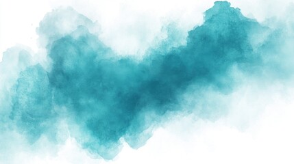 Blue Cloud on White Background