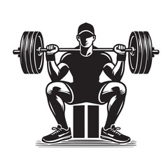 
Strong Smiling Man Doing Bench Press Exercise Cartoon Vector Illustration
