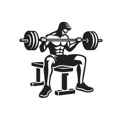 
Strong Smiling Man Doing Bench Press Exercise Cartoon Vector Illustration
