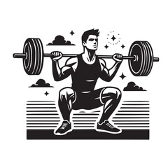 
Strong Smiling Man Doing Bench Press Exercise Cartoon Vector Illustration
