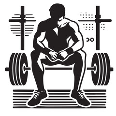 
Strong Smiling Man Doing Bench Press Exercise Cartoon Vector Illustration

