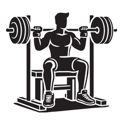 
Strong Smiling Man Doing Bench Press Exercise Cartoon Vector Illustration
