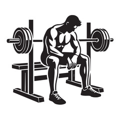 
Strong Smiling Man Doing Bench Press Exercise Cartoon Vector Illustration

