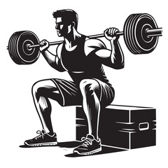 
Strong Smiling Man Doing Bench Press Exercise Cartoon Vector Illustration
