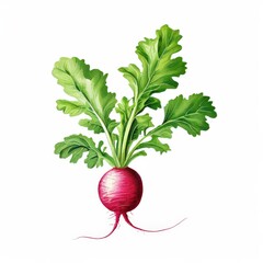 the AI Image Generator, Vibrant Radish With Lush Green Leaves