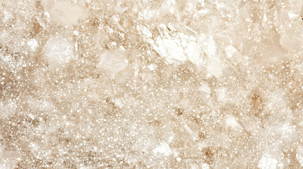 top view on flat surface with beige color shining sparkling tinsel, texture background  