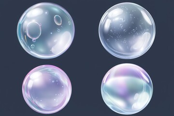 Soap Bubbles on Black Background