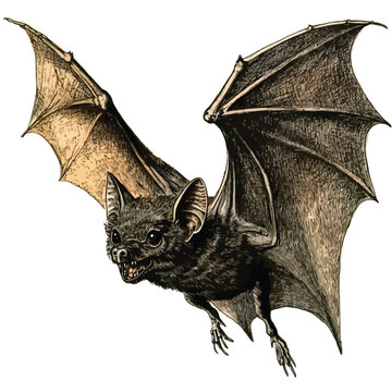 flying bat with brown wings clip art preview