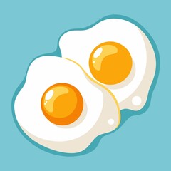 fried eggs from two eggs vector illustration