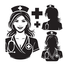 Nurse Svg silhouette vector design