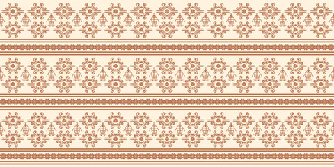 Batik Seamless Christmas embroidery textile ethnic ornament border pattern fabric