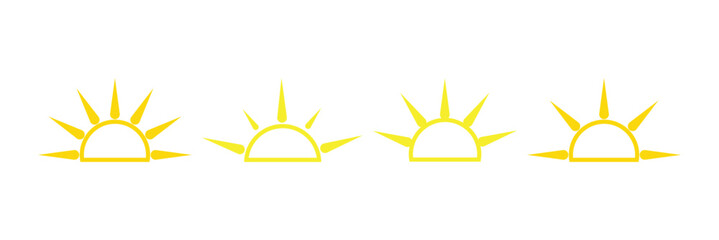 Yellow half sun icon. half sun is setting downwards icon sunset concept for graphic design, logo, website, social media, mobile app. Eps 10.