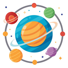 solar system icon design