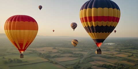 Obraz premium A hot air balloon festival with vibrant balloons in the sky. 