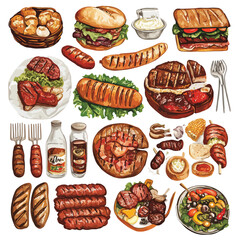  bbq clip art, clip art concept 