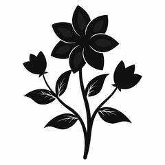 Blooming Beauty black silhouette vector