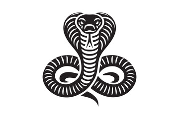 simple black an white snake head vector silhouette isolated on a white background