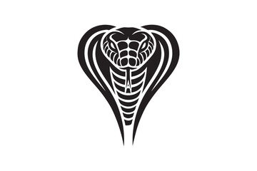 simple black an white snake head vector silhouette isolated on a white background