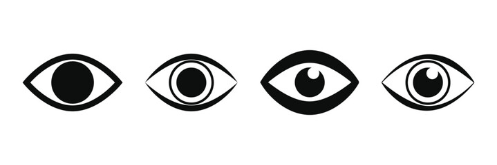 Human eye icons set. silhouette black. look, view, eye icon. Vector. Eye icon.