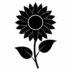 Sunflower Shine black silhouette vector