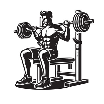 recommend clip art: Deadlift Gym exercise Silhouette illustration isolated on a white background